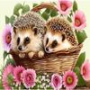 RMSGOZO DIY Cute Hedgehog Diamond Painting, 20 X 24 Inch Paint by Numbers for Beginners, Full Round Crystal Diamond Art Kits for Room Decor & Bathroom Decor (Pink Flowers) view 1