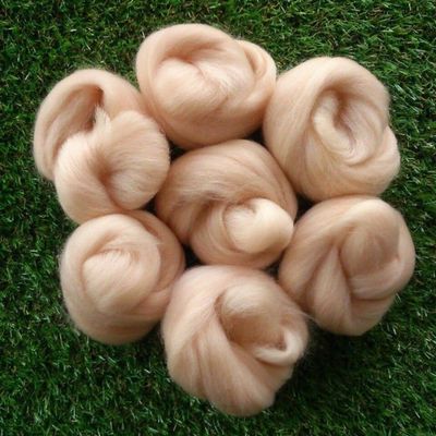 KENTUCKIZ, 45Gr Needle Felting Light Pink Flesh Skin Tones Felting Wool Roving Fibre Wool for 3D Projects DIY Needle Felting - (Color: 45Gr)