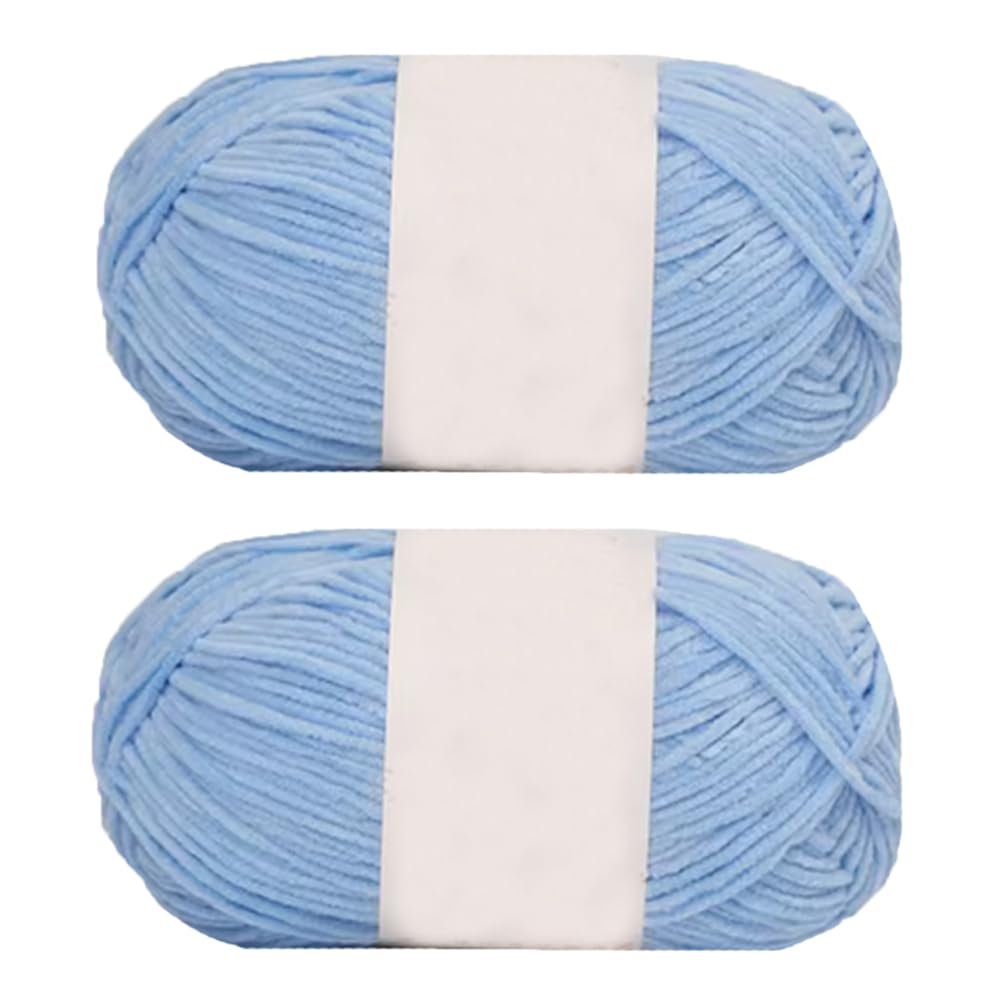 Light Blue 100g Soft Chenille Yarn DIY Craft Yarn for Bag Scarf Hat Crochet Knitting Yarn
