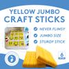 Yellow Jumbo Craft Sticks 6-inch, Pack of 1000 Popsicle Sticks for Crafts, Wax Sticks, & Thanksgiving Tongue Depressors, by Woodpeckers view 4