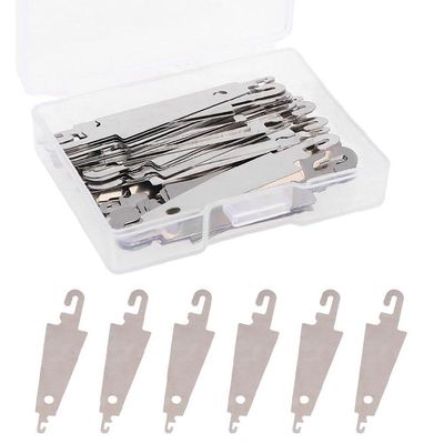 60pcs Metal Needle Threaders Embroidery for Cross Tools for Large Eye Hand DIY Sewing with Clear Box Metal Needle Threaders