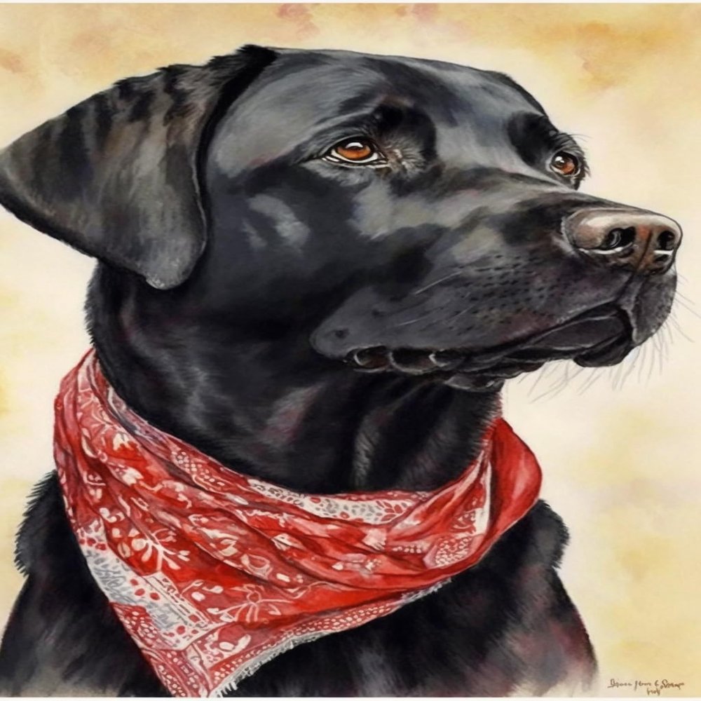 Diamond Painting Kits Black Labrador (Dog), 5D Round Diamond Crystal Gemstone Cross Stitch Diamond Painting, 16X20Inch for Beginners Home Interactive Room Decor Club Decor or Gift