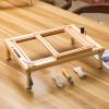 QCHIAN Embroidery Frame Stand, Wooden Embroidery Hoop Stand, Lap Stand Needlework Cross Stitch Frame Rack with 4 Support Legs for DIY Craft, Sewing Needlepoint view 1