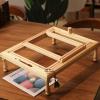 QCHIAN Embroidery Frame Stand, Wooden Embroidery Hoop Stand, Lap Stand Needlework Cross Stitch Frame Rack with 4 Support Legs for DIY Craft, Sewing Needlepoint view 2