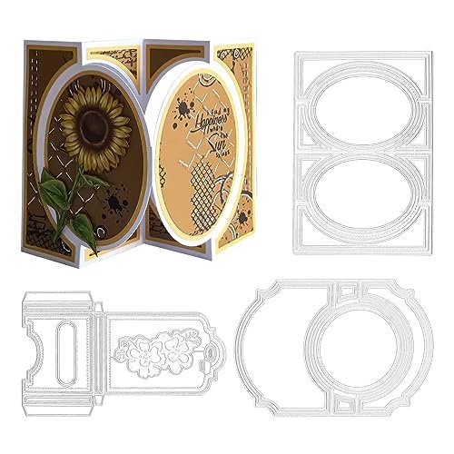 3D Card Shape Die Cuts 3PCS Card Making Greeting Card Embossing Template with a Pop-up DIY Greeting Card Envelope Flowers Cutting Dies for Paper Craft DIY Decor Scrapbooking Paper Album DIY Cards