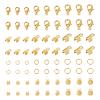 Pandahall 990Pcs Jewelry Making Accessories Set Golden Lobster Claw Clasps Jump Rings Folding Crimp Ends Knot Covers Cord Ends for Bracelet Necklace DIY Jewelry Making Supplies view 1