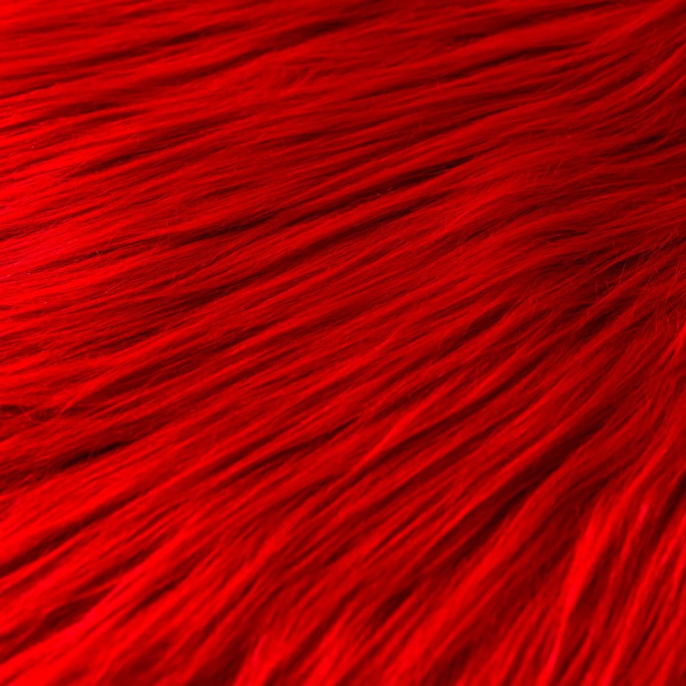 Qidkeo Faux Fur Fabric for Crafts, Gnomes, Animal Costumes, Cushions, Decorations Red 20x20in