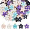 DICOSMETIC 150Pcs 5 Colors Enamel Flower Pendants Cherry Blossom Pendants Floral Theme Charms Gold Plated Flower Charms Blossom Dangle Charm Alloy Pendants for Jewelry Making view 1