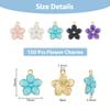 DICOSMETIC 150Pcs 5 Colors Enamel Flower Pendants Cherry Blossom Pendants Floral Theme Charms Gold Plated Flower Charms Blossom Dangle Charm Alloy Pendants for Jewelry Making view 2