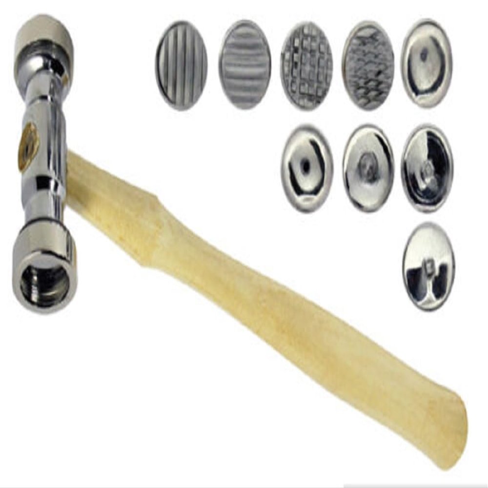 Texturing Hammer w/ 9 INTERCHANGEABLE Heads Design Texture Metal Work Tool Set
