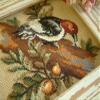 Fine Home Crafts Vivid Cute Woodpecker on Old Tree Trunk Needlepoint Canvas Preworked view 2