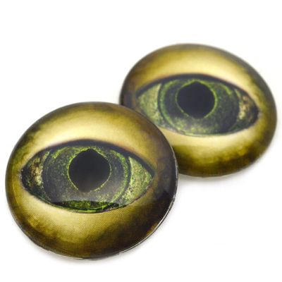 Black Lagoon Creature Glass Eyes - 6mm to 78mm - Jewelry Cabochons Doll Making Supplies Taxidermy Sculptures Domed HD Nautical Swamp Monster (78mm Single)