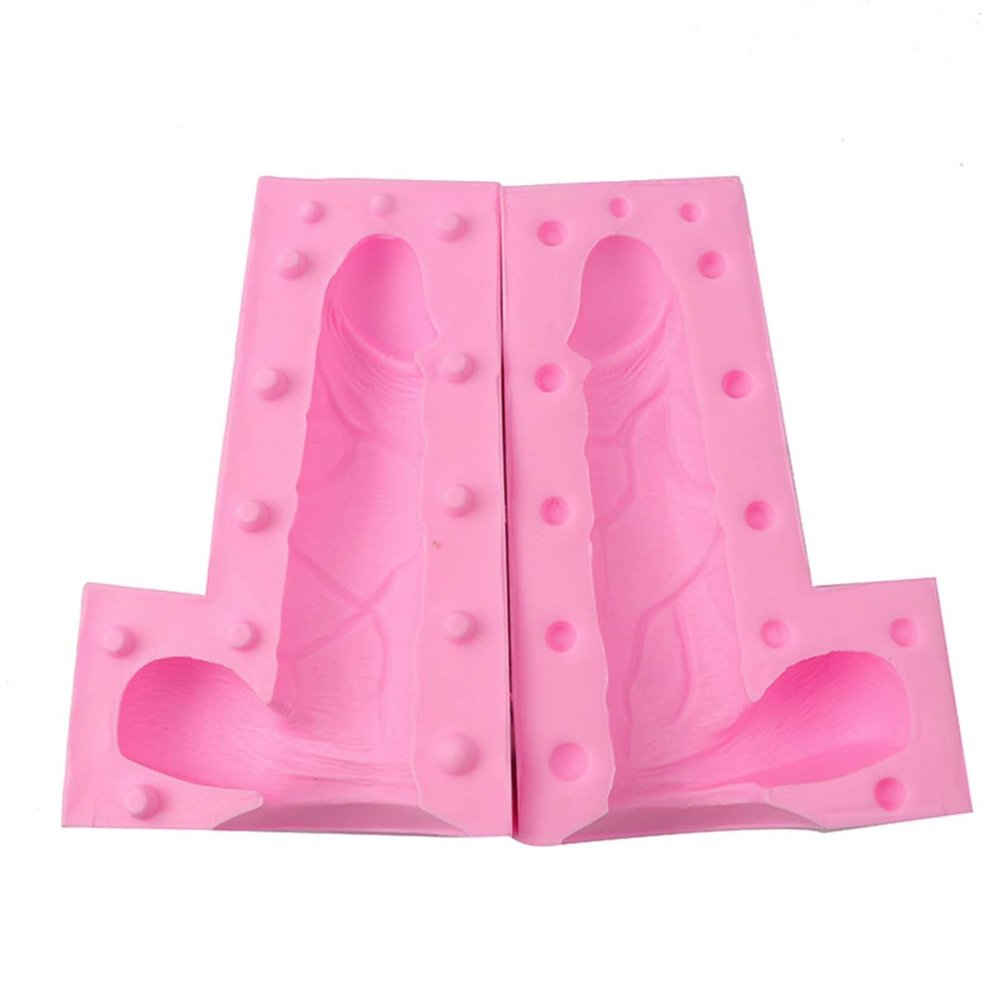 YOOJIA Funny Silicone Male Genital Mold Chocolate Candy Mold Ice Popsicle Maker Jelly Tray Candle Making Mold DIY Baking Tool Pink A One Size