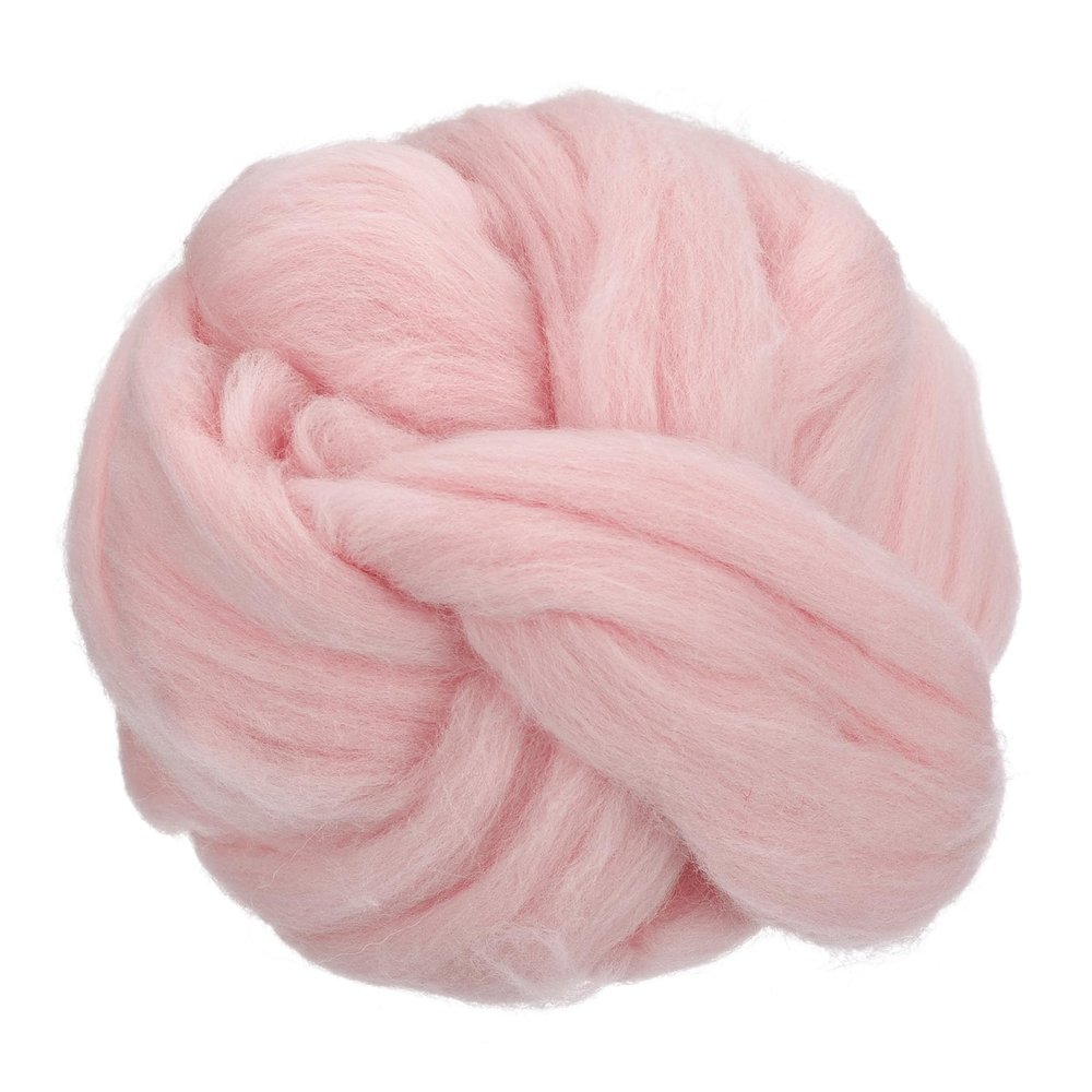 uxcell Needle Felting Wool, 3.5 Oz Nature Fibre Wool Yarn Roving for Wet Felting, Handcrafts, DIY Materials (Light Purple Pink)