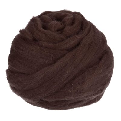 uxcell Needle Felting Wool, 3.5 Oz Nature Fibre Wool Yarn Roving for Wet Felting, Handcrafts, DIY Materials (Red Coffee)