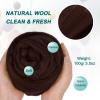 uxcell Needle Felting Wool, 3.5 Oz Nature Fibre Wool Yarn Roving for Wet Felting, Handcrafts, DIY Materials (Red Coffee) view 2