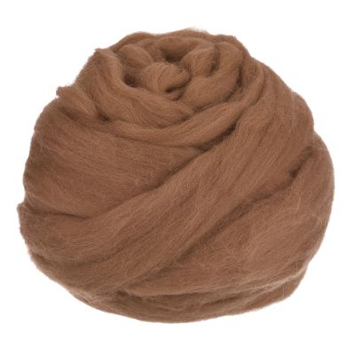uxcell Needle Felting Wool, 3.5 Oz Nature Fibre Wool Yarn Roving for Wet Felting, Handcrafts, DIY Materials (Coffee)