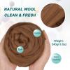 uxcell Needle Felting Wool, 8.5 Oz Nature Fibre Wool Yarn Roving for Wet Felting, Handcrafts, DIY Materials (Coffee) view 2