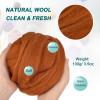 uxcell Needle Felting Wool, 3.5 Oz Nature Fibre Wool Yarn Roving for Wet Felting, Handcrafts, DIY Materials (Maroon) view 2