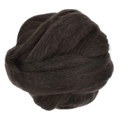 uxcell Needle Felting Wool, 3.5 Oz Nature Fibre Wool Yarn Roving for Wet Felting, Handcrafts, DIY Materials (Dark Coffee)
