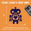 Cute Little Robot with a Heart Self-Inking Rubber Stamp for Stamping Ink Stamper Crafting Planners - 1 Inch Medium - Yellow Ink view 2