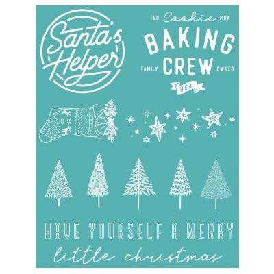 BAOFALI Christmas Theme Silkscreen Stencil,Reusable Self-Adhesive Silk Screen Printing, for Decor/Printing on Wood/Fabric/Wall/Cup/Plate/Glass/Paper, Home Christmas Decorations(8.5x11inch)