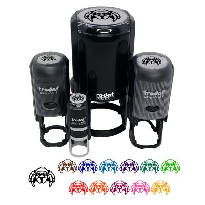Cute Jumping Spider Self-Inking Rubber Stamp for Stamping Ink Stamper Crafting Planners - 1 Inch Medium - Purple Ink