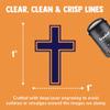 Cross with Outline Christian Self-Inking Rubber Stamp for Stamping Ink Stamper Crafting Planners - 1 Inch Medium - Pink Ink view 2
