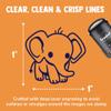 Cute Baby Elephant Self-Inking Rubber Stamp for Stamping Ink Stamper Crafting Planners - 1 Inch Medium - Lime Green Ink view 2