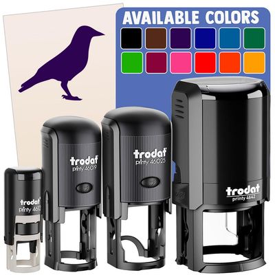 Crow Solid Self-Inking Rubber Stamp for Stamping Ink Stamper Crafting Planners - 1 Inch Medium - Fuchsia Ink