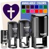 Cross in Heart Christian Self-Inking Rubber Stamp for Stamping Ink Stamper Crafting Planners - 1 Inch Medium - Fuchsia Ink view 1