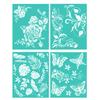 4Pcs/Set Silkscreen Stencil Natural Florals,Reusable Self-Adhesive Silk Screen Printing, for Decor/Printing on Wood/Fabric/Wall/Cup/Plate/Glass/Paper, Home Christmas Decorations Pattern(8x10inch) view 1