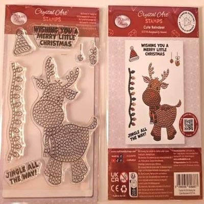 Craft BuddyUS CCST116: Craft Buddy Crystal Art Cute Reindeer A6 Stamp Set