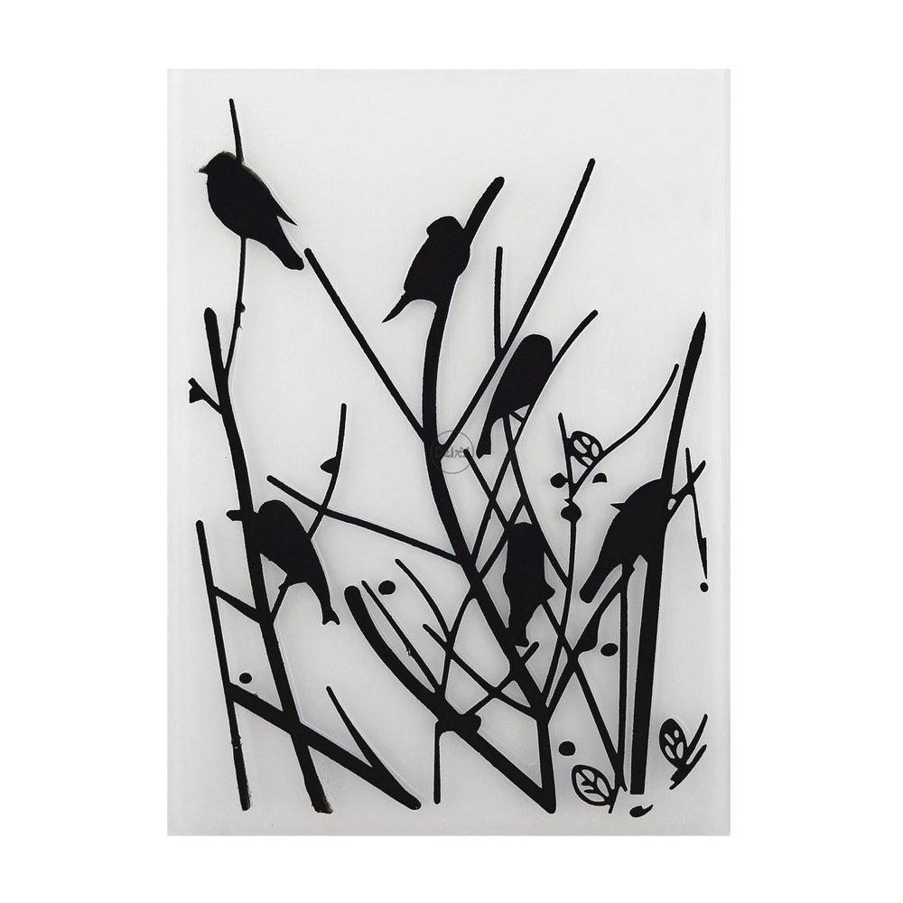 DzIxY Branch Bird Plastic Embossing Folders for Cards Making Supplies DIY Paper 3D Scrapbook Stencils Album Crafts Decoration Template