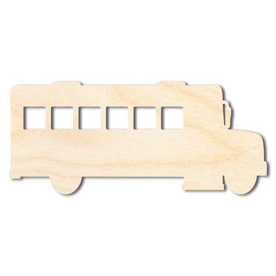 Unfinished Wood School Bus Shape | Back to School | Kids Crafts | Craft Cutout | up to 46" DIY 18" / 1/8"