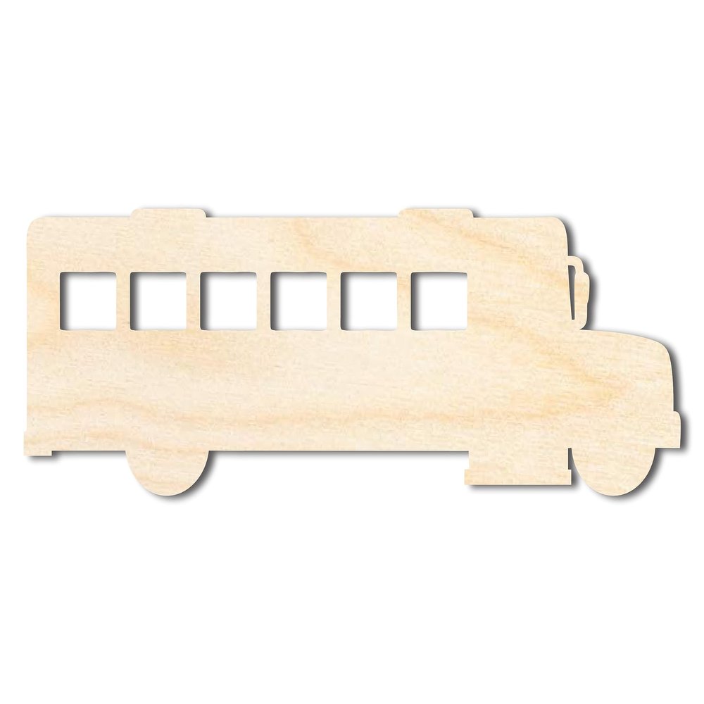 Unfinished Wood School Bus Shape | Back to School | Kids Crafts | Craft Cutout | up to 46" DIY 18" / 1/8"