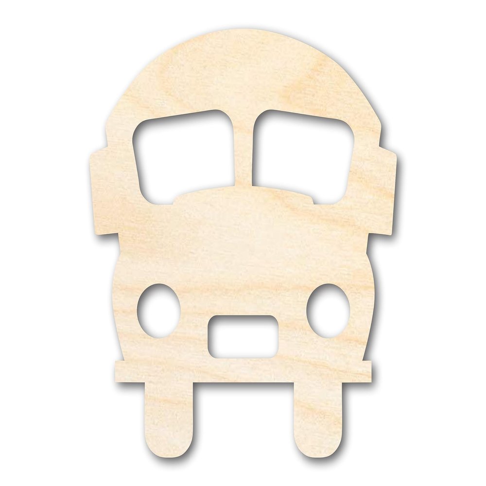 Unfinished Wood Cute School Bus Shape | Back to School | Kids Crafts | Craft Cutout | up to 46" DIY 10" / 1/2"