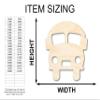 Unfinished Wood Cute School Bus Shape | Back to School | Kids Crafts | Craft Cutout | up to 46" DIY 10" / 1/2" view 2