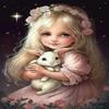 RMSGOZO Rose Girl & White Rabbit Diamond Painting Kits 18 X 25 Inch, 5D Round Rhinestones Cartoon Diamond Painting for Adult & Children DIY Embroidery Art Kit, for Wall Decor & Cafe Decor view 1