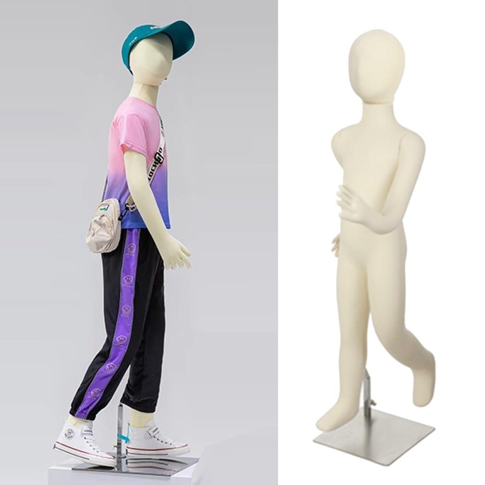 ZAQYCM Toddler Mannequin Full Body with Stand, Styrofoam Kids Mannequin for Sewing Clothes 1 2 3 4 5 6 7 8 9 10 11 12 13 14 Years Old, Dressmakers Baby Dress Form (Size : 10 Years Old)