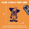 Creepy Spooky Little Grinning Clown Horror Self-Inking Rubber Stamp Ink Stamper for Stamping Crafting Planners - 1 Inch Medium - Orange Ink view 2