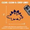 Cute Dinosaur Spiked Stegosaurus Self-Inking Rubber Stamp Ink Stamper for Stamping Crafting Planners - 1 Inch Medium - Brown Ink view 2