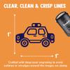 Police Cop Car Vehicle Automobile Self-Inking Rubber Stamp Ink Stamper for Stamping Crafting Planners - 1 Inch Medium - Brown Ink view 2