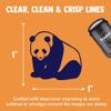 Cute Giant Panda Bear Sitting Self-Inking Rubber Stamp Ink Stamper for Stamping Crafting Planners - 1 Inch Medium - Lime Green Ink view 2