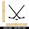 Crossed Hockey Sticks with Puck Self-Inking Rubber Stamp Ink Stamper for Stamping Crafting Planners - 1 Inch Medium - Sky Blue Ink view 2
