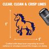 Elegant Majestic Mythical Unicorn Self-Inking Rubber Stamp Ink Stamper for Stamping Crafting Planners - 1 Inch Medium - Brown Ink view 2