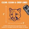 Cougar Head Mountain Lion Puma Self-Inking Rubber Stamp Ink Stamper for Stamping Crafting Planners - 1 Inch Medium - Fuchsia Ink view 2
