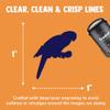 Parrot on Branch Bird Sketch Solid Self-Inking Rubber Stamp Ink Stamper for Stamping Crafting Planners - 1 Inch Medium - Sky Blue Ink view 2