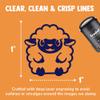 Cute Wooly Sheep Lamb Sitting Self-Inking Rubber Stamp Ink Stamper for Stamping Crafting Planners - 1 Inch Medium - Brown Ink view 2