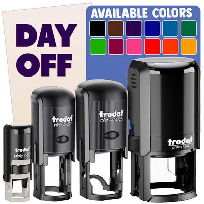 Day Off Bold Text Self-Inking Rubber Stamp Ink Stamper for Stamping Crafting Planners - 1 Inch Medium - Purple Ink